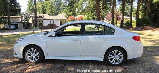 full side view 2013 subaru legacy, satin white