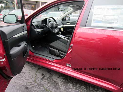 2013 subaru legacy venetian red with gray interior with off-black seat material