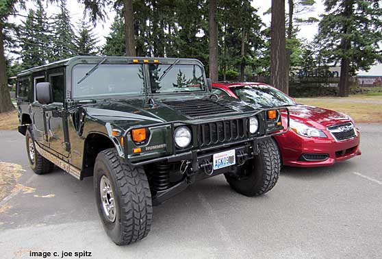 subaru legacy and hummer