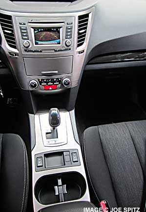 2014 legacy sport model center console, showing black dash trim