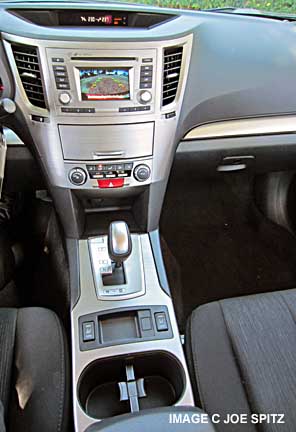 console on 2014 subaru legacy premium CVT, in reverse with the back-up camera in the audio display