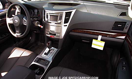 2014 Subaru Legacy Limited interior with woodgrain dash trim, h/k audio