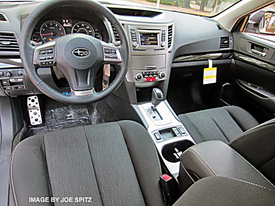 2014 subaru legacy sport with back dash trim, black cloth seats, leather steering wheel