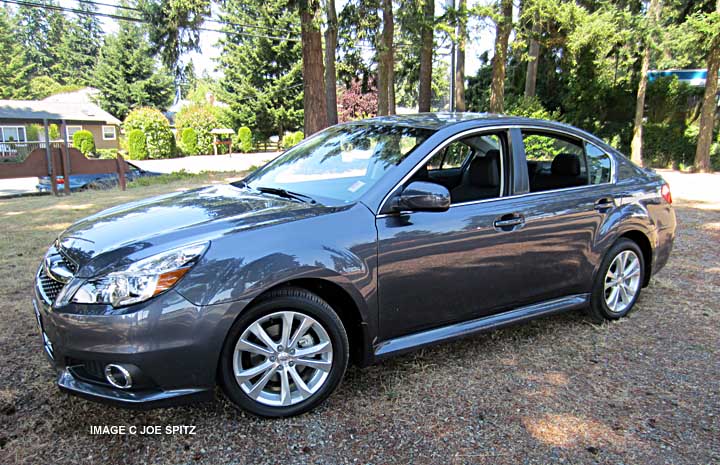 side view 2014 subaru legacy sedan carbide gray color