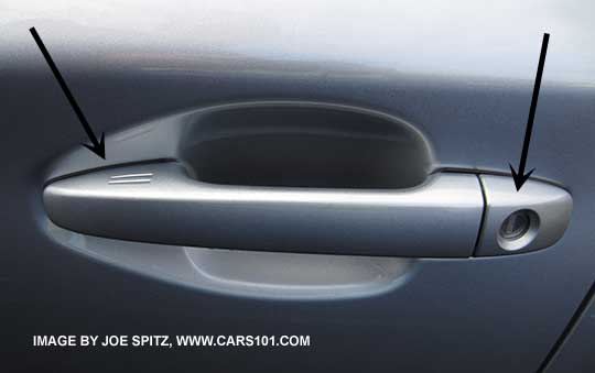 2015 Subaru Legacy with keyless access outside driver's door handle.