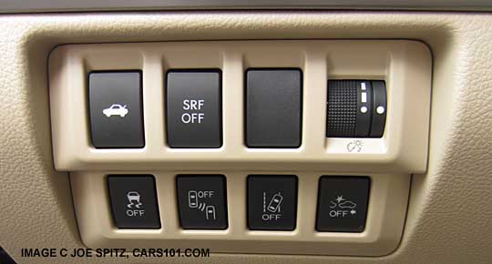 2015 Legacy driver controls with VDC, Eyesight, Rear Cross Traffic Alert