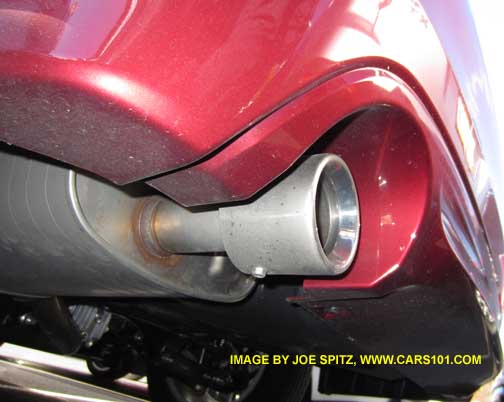 2015 Subaru legacy exhaust tip, venetian red color shown
