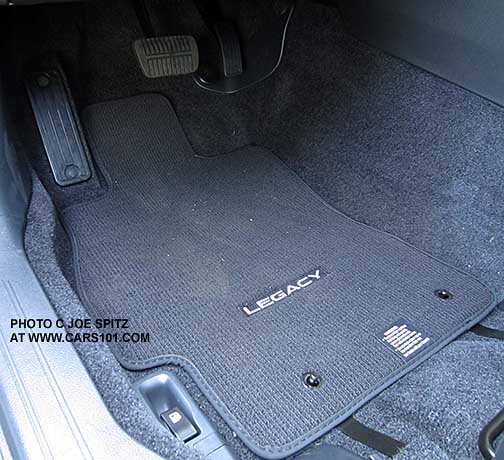 2015 Legacy standard carpeted floor mats.  Driver's mat shown