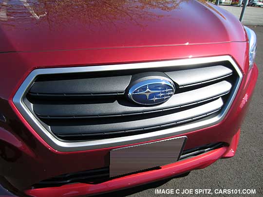 2015 Legacy 2.5i unpainted front grill, venetian red shown