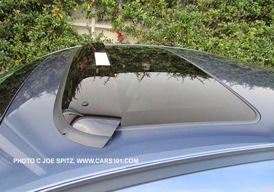 2015 Subaru Legacy optional moonroof air deflector, twilight blue shown