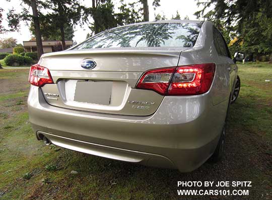 2015  Legacy 2.5 rear view showing single left side exhaust