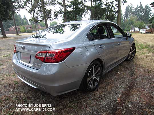 2015 Legacy Limited, rear view. 18" alloy wheels.