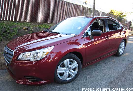 2015 Venetian Red Subaru Legacy 2.5i sedan with gray front grill