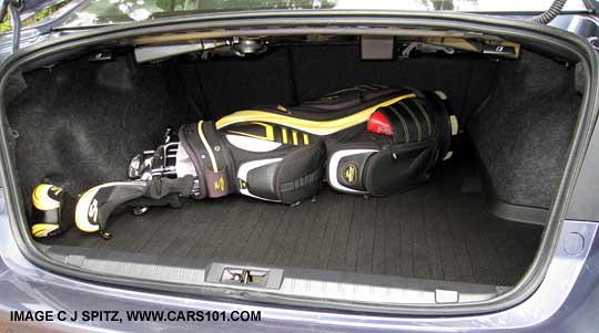 2015 Legacy trunk easily holds a golf bag