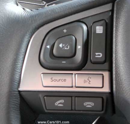 2015 Subaru Legacy steering wheel audio and bluetooth controls