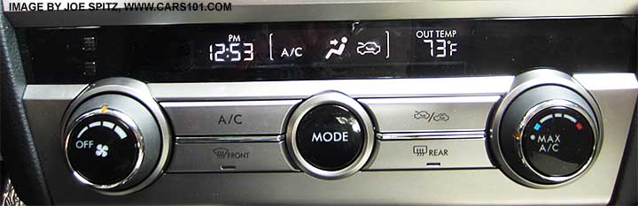2015 Outback and Legacy ac and heater controls on 2.5i base models