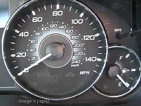 2010 Outback and Legacy tachometer, 2.5L 4 cyl, redline 6400 rpm