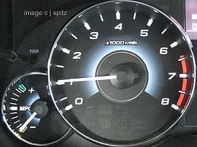 2010 Outback, Legacy tachometer redline 6400rpm