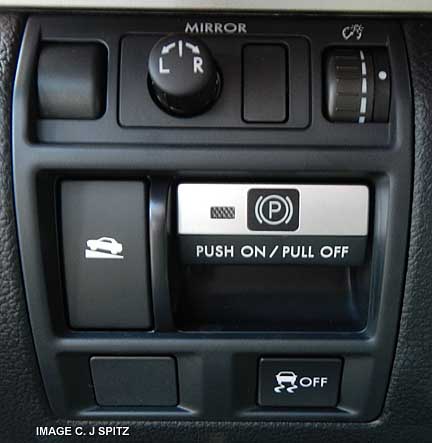 2013 outback, legacy controls- mirros, dash lighting, hill holder, parking brake, vdc