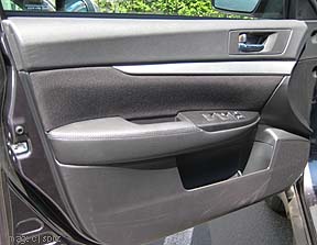 front door  2010 Outback, gray cloth with brushed silver trim