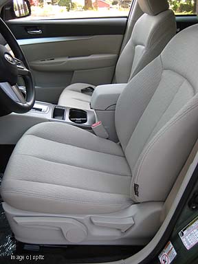 10 Subaru outback 2.5i front seat has manual seat height adjustment