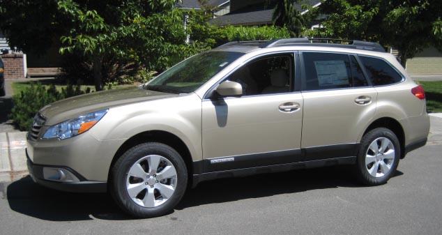 2010 outback, harvest gold shown