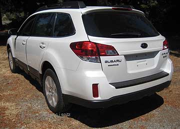 2010 Subaru Outback, satin white, rear view