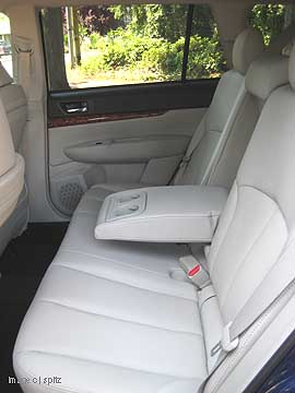 Outback 2010 rear seat- Ivory interior Limited shown (woodtrim)