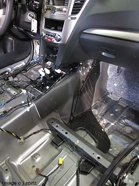 close-up of the interior of a 2011 2012 Outback floorpan