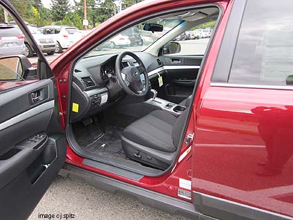 new for 2012 Outback- ruby red now comes with gray interior