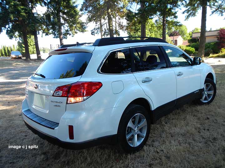 rear view white 2013 subaru outback limited special appearance package