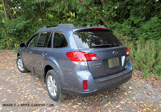 2013 subaru outback rear view, twilight blue