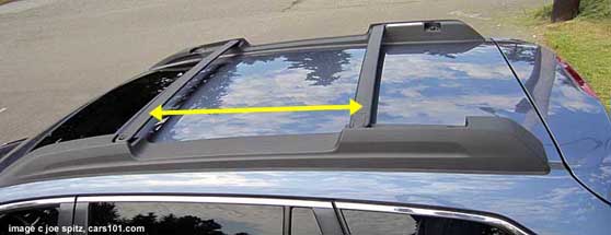 2013 outback roofrack crossbars have two mounting points