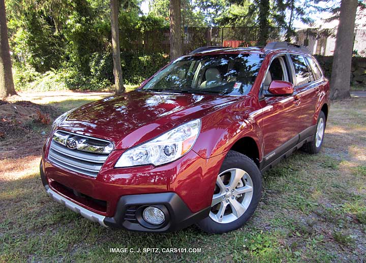 venetian red pearl 2013 subaru outback side view