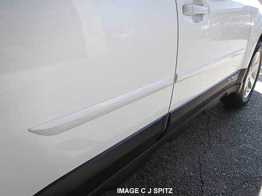 2013 subaru outback body side moldings, satin white pearl shown