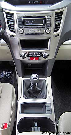 2014 subaru outback center console, stereo, ac control. 6 spped manual transmission shown