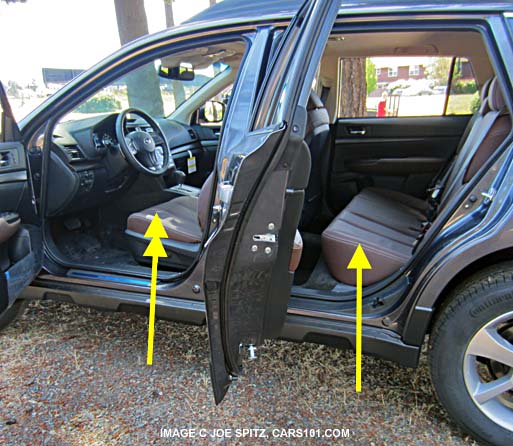 2014 subaru outback seat height, hand measured