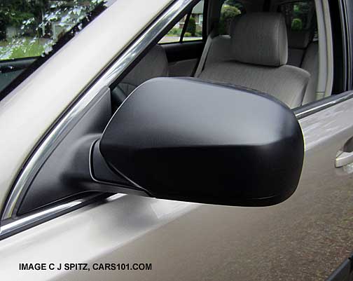 2014 outback 2.5i black unpainted mirror. Tungsten metallic paint shown