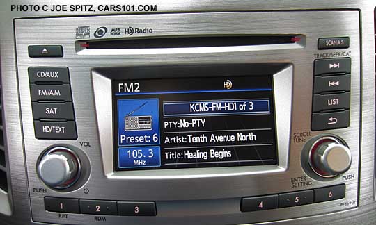 close-up of 2014 outback premium new audio radio