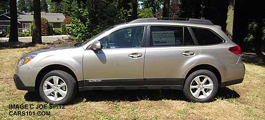 2014 outback premium side view- tungsten metallic color shown