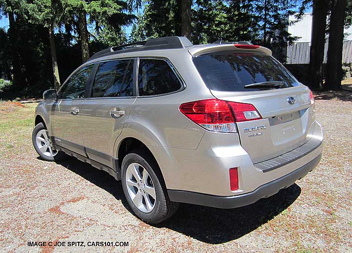 rear view tungsten metallic 2014 outback, take on a sunny day