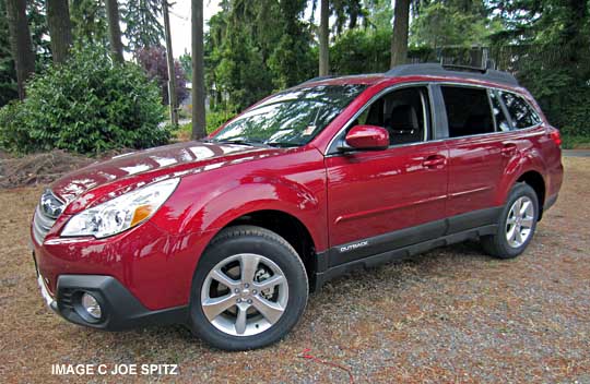 2014 subaru outback, venetian red shown with body side moldings