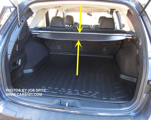 2018, 2017, 2016, 2105 Subaru Outback cargo measurements, hand measured