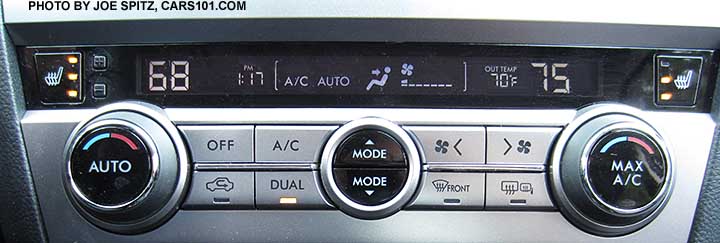2015 Outback and Legacy dual zone climate control on Premium and Limited models