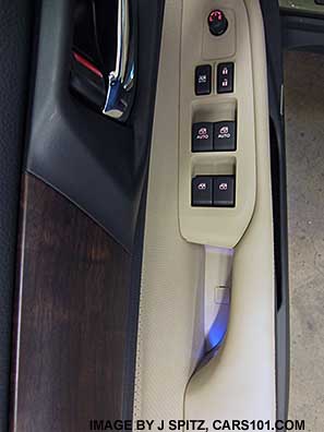 Subaru Outback illuminated door handle, warm ivory shown 2016, 2015 Subaru Outback shown