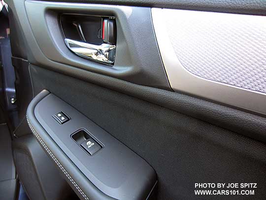 2016 and 2015 Outback 2.5i Premiums have chrome inner door handles, passenger door shown