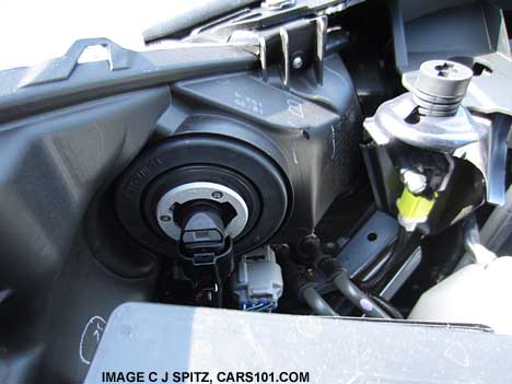 2015 Outback 2.5L engine compartment has easy access to replace headlight bulbs  front drivers side shown, by battery