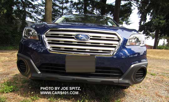 Outback 2.5i model front grill. No fog lights, Lapis blue shown