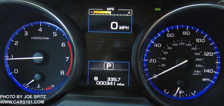 2015 Outback 2.5L Premium and 2.5L Limited dashboard instrument panel gauges, speedometer to 150mph