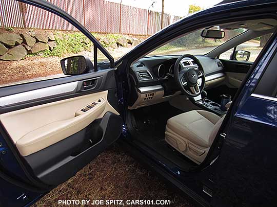 driver's door, 2015 Outback 2.5i/Premium with silver dash and door trim